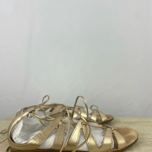 LILLY PULITZER Fit to be Tied Gladiator Sandals in Metallic Gold tassels 6.5 M - Picture 6 of 14